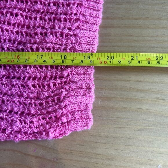 August Sky Anthro Womens Open Stitch Crewneck Sweater Small in Pink NWOT - Picture 8 of 9